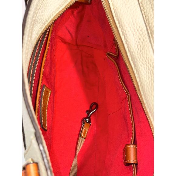 Dooney & Bourke Pebble Leather Small Lexington Tote Bag, Bone Colored - Picture 10 of 14